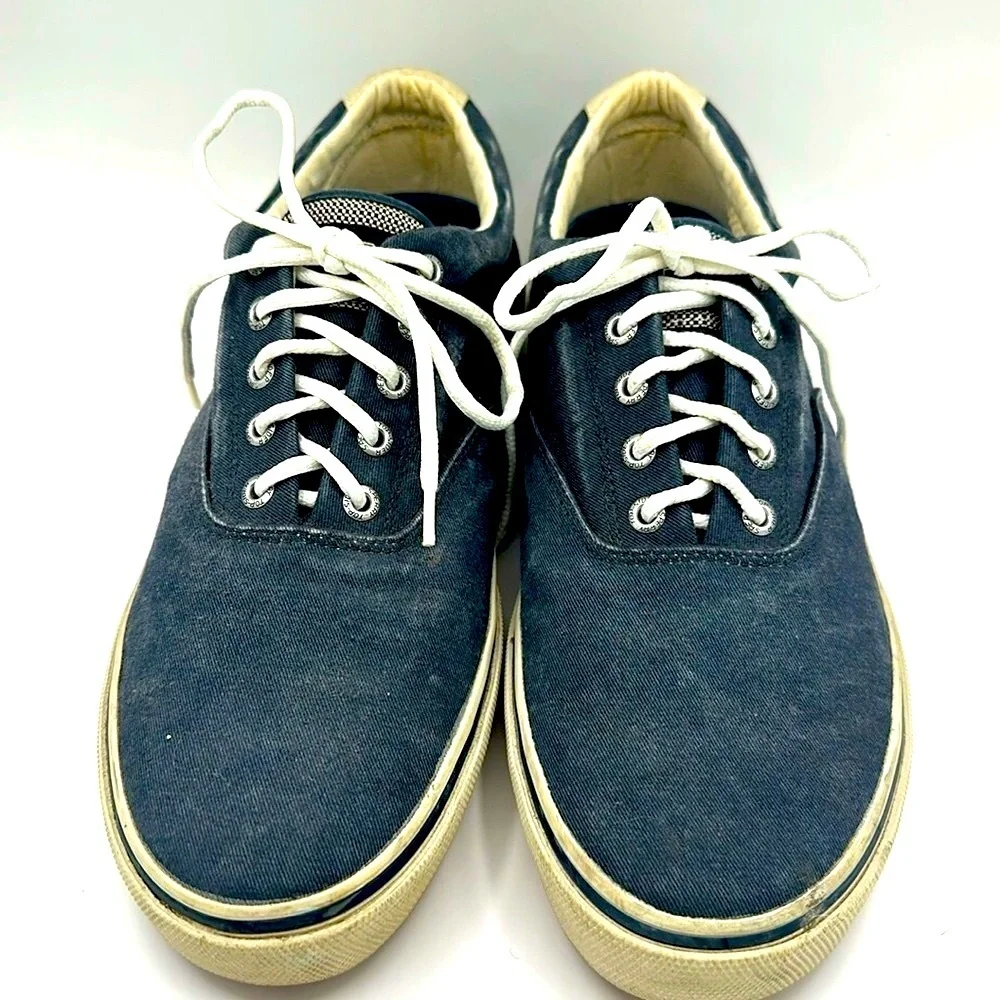 Sperry Top Sider Shoes Mens 11M Halyard CVO Sneakers 1772905 Blue Canvas Lace Up